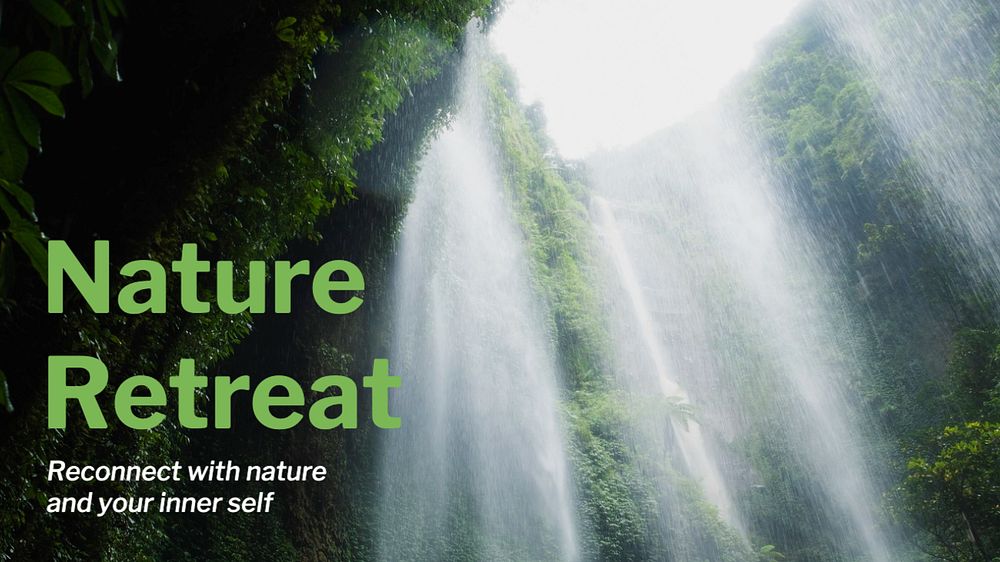 Nature retreat  blog banner template, editable text