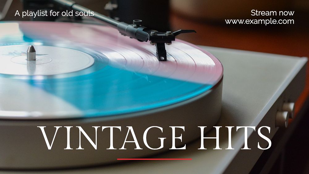 Vintage hits  blog banner template, editable text