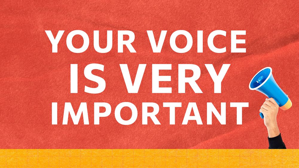 Speak up blog banner template, editable text