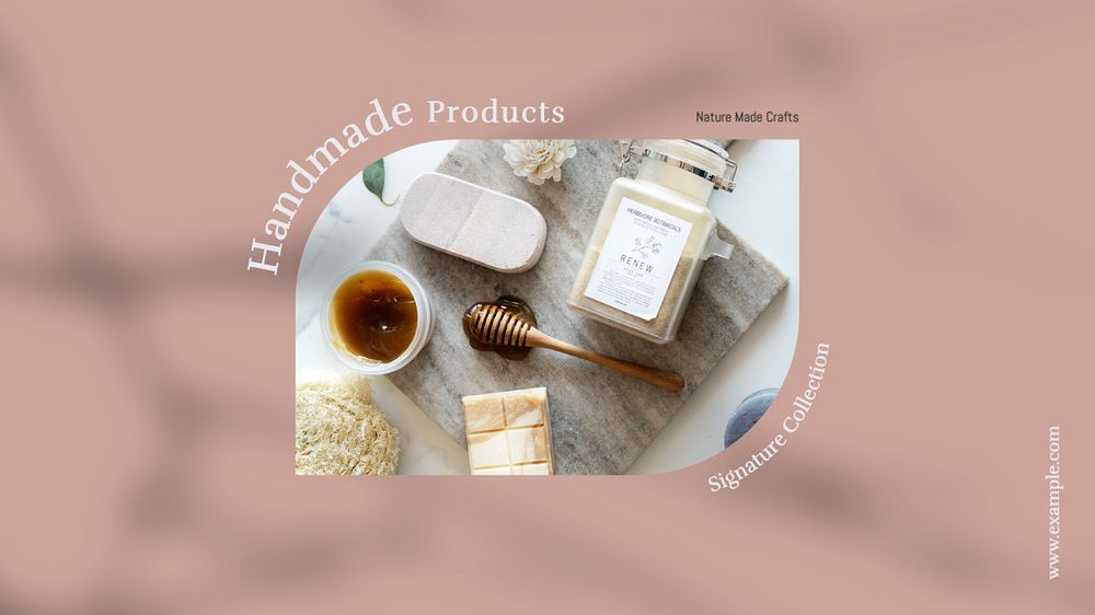 Handmade products  blog banner template, editable text