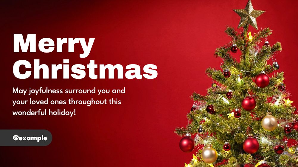 Merry christmas blog banner template, editable text