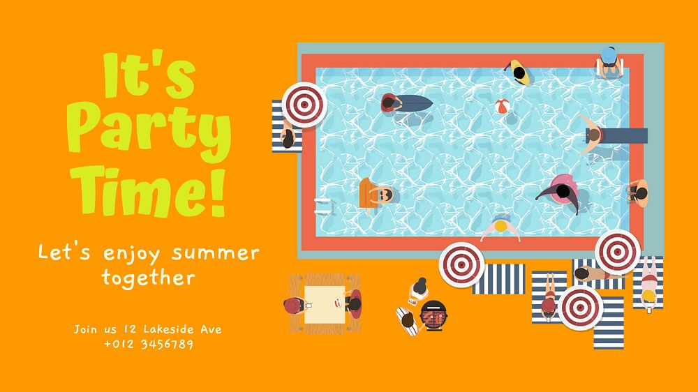 Party time blog banner template, editable text