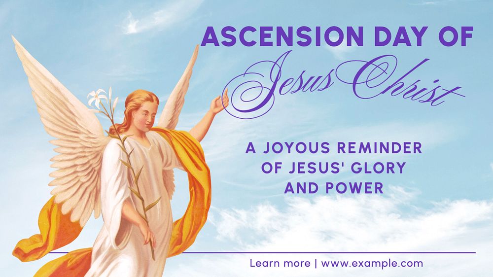Ascension day blog banner template, editable text
