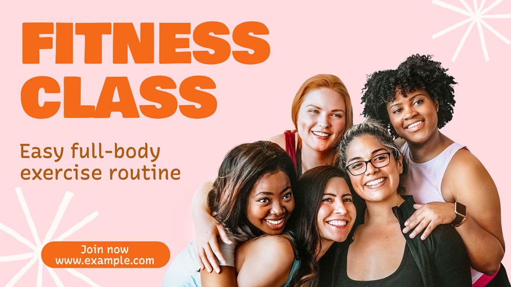 Fitness class  blog banner template, editable text