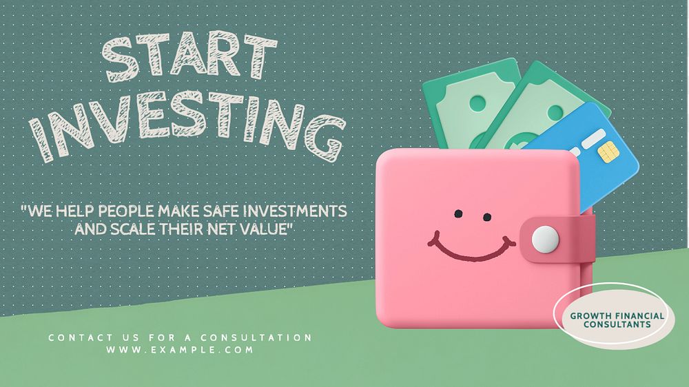 Start investing  blog banner template, editable text