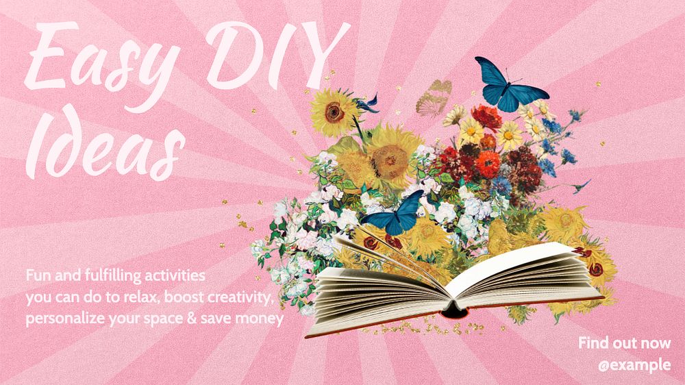 DIY ideas blog banner template, editable text