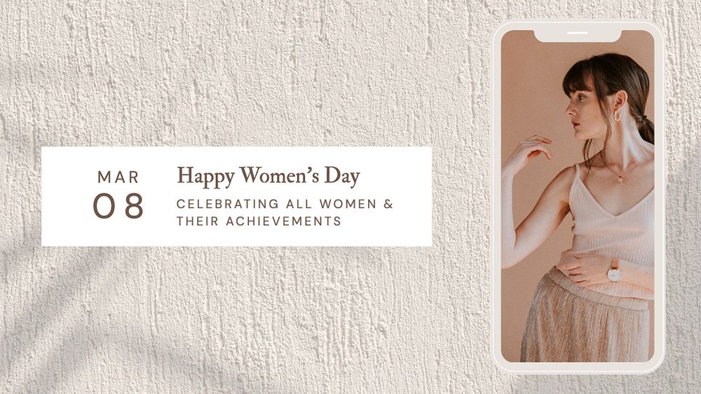 Women's day  blog banner template, editable text