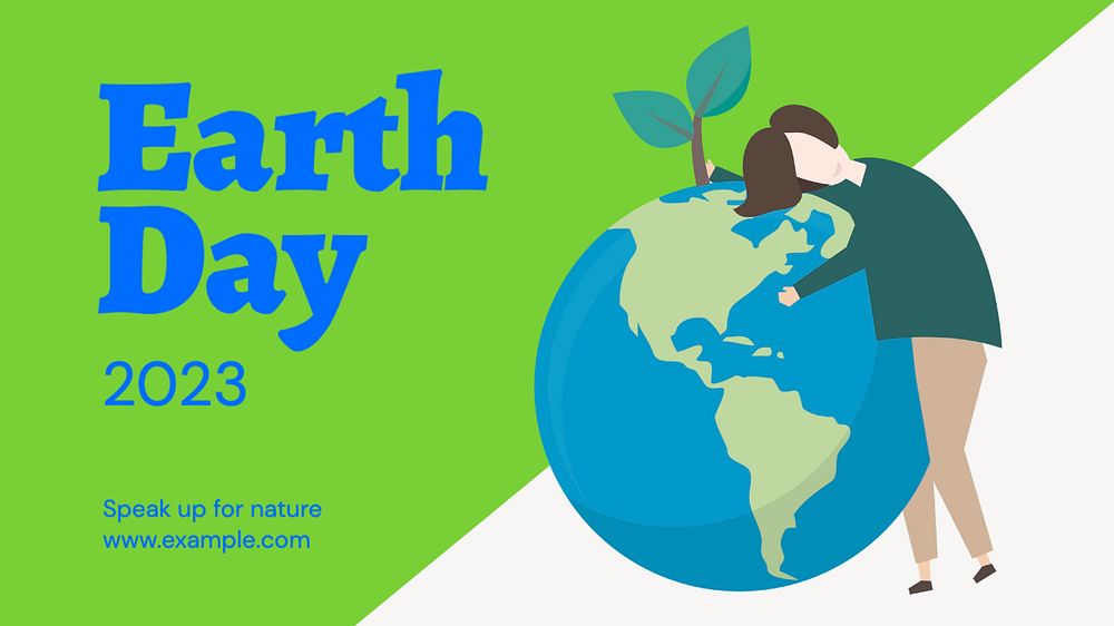 Earth day  blog banner template, editable text