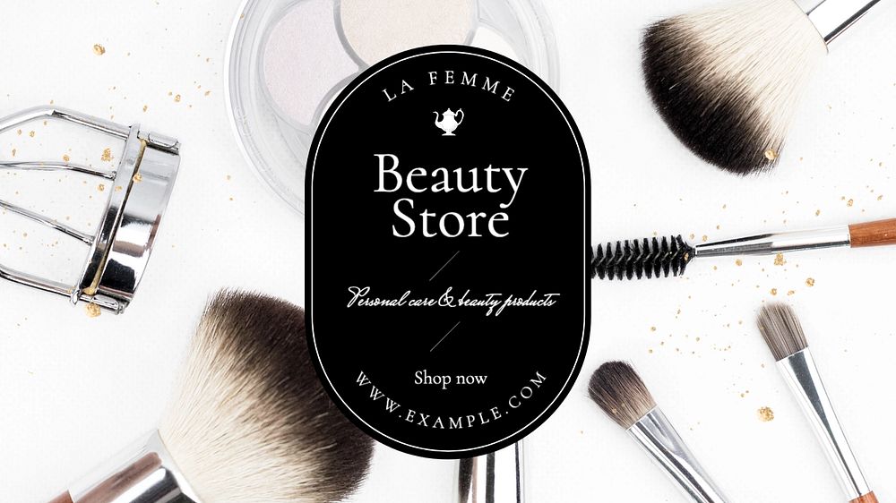 Beauty store blog banner template, editable text