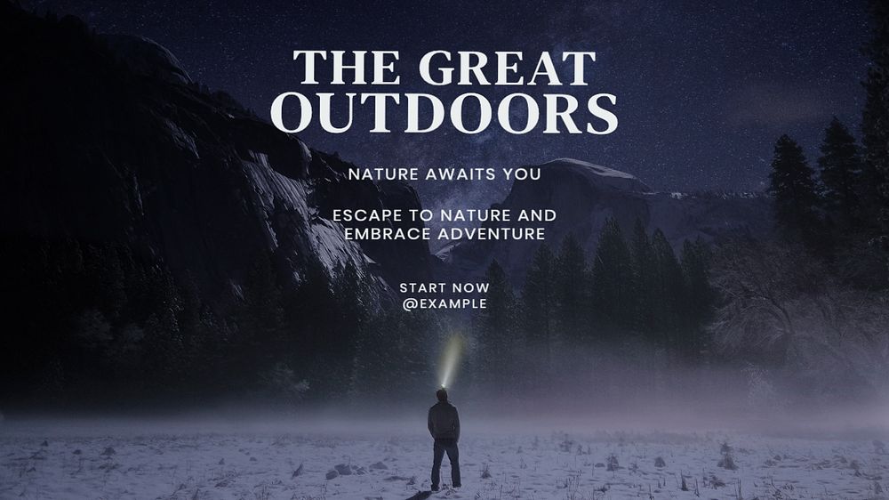 The great outdoors blog banner template, editable text