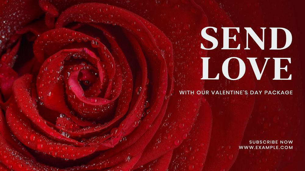 Valentine's day package blog banner template, editable text