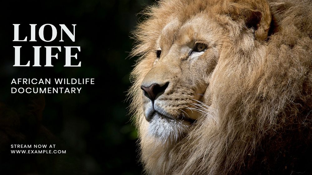 Lion life blog banner template, editable text