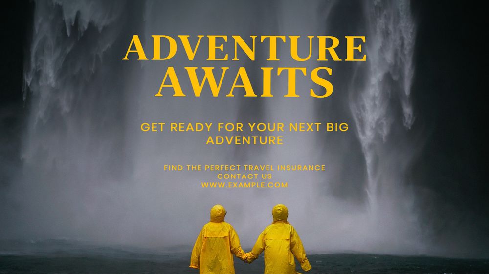 Adventure awaits blog banner template, editable text