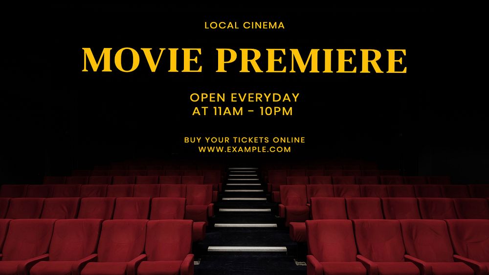 Movie premiere blog banner template, editable text