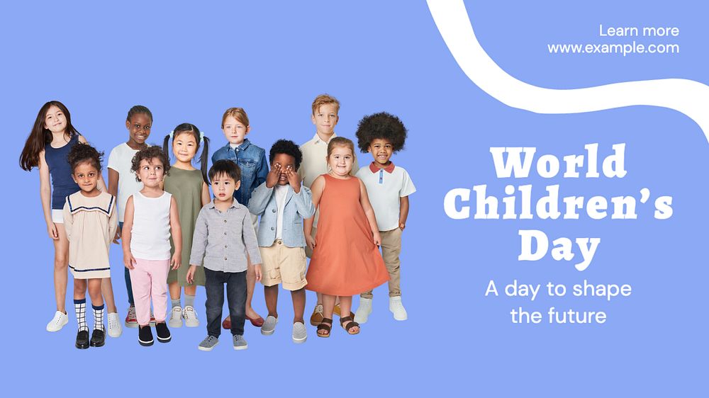 World children's day  blog banner template, editable text