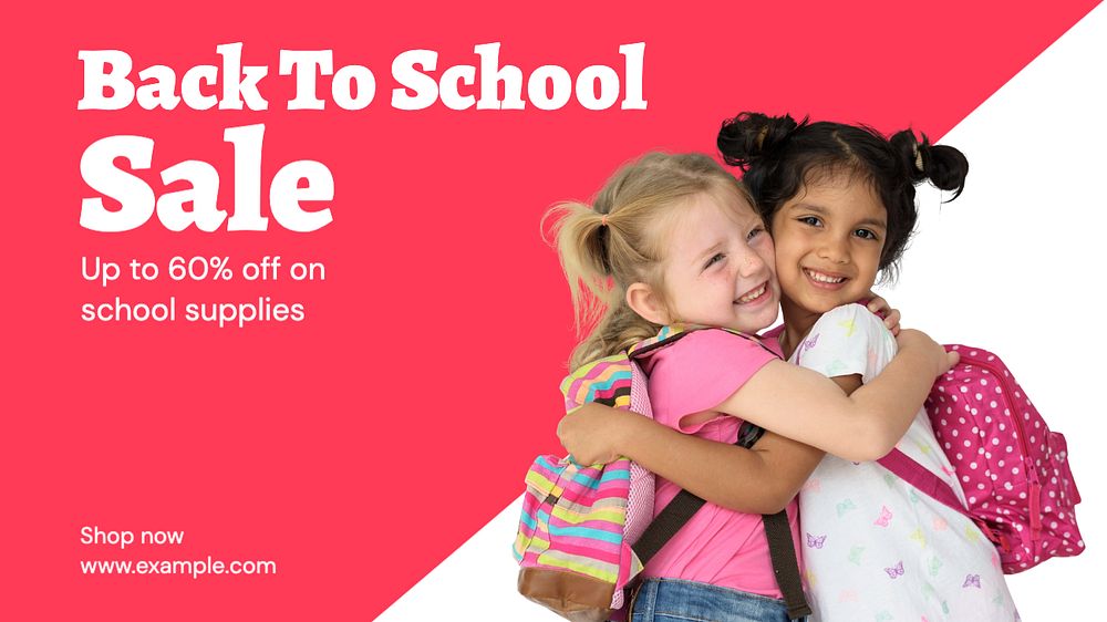 Back to school  blog banner template, editable text