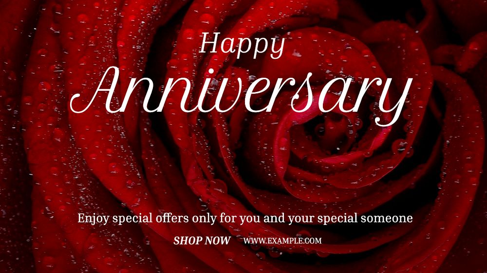 Happy anniversary  blog banner template, editable text