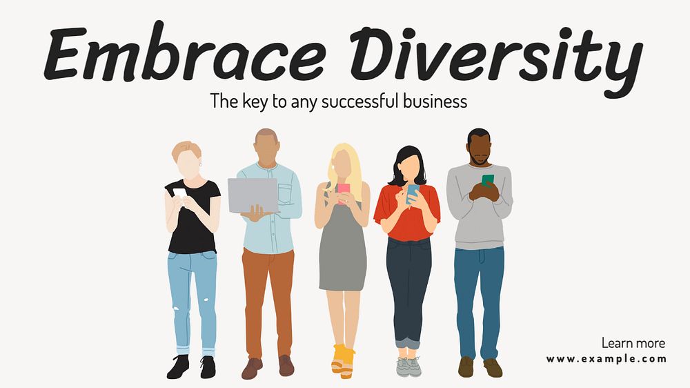 Embrace diversity  blog banner template, editable text