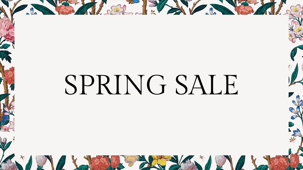 Spring sale blog banner template, editable text