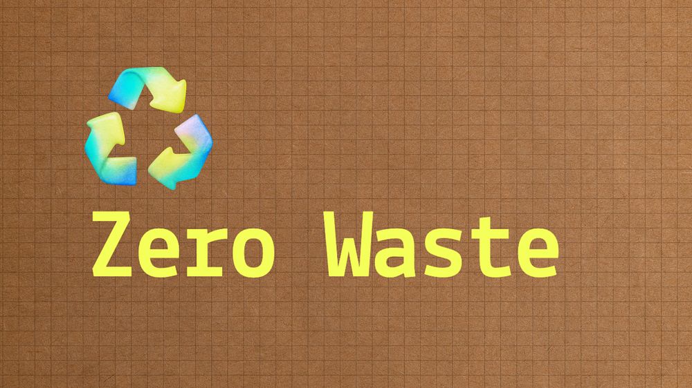 Zero waste blog banner template, editable text