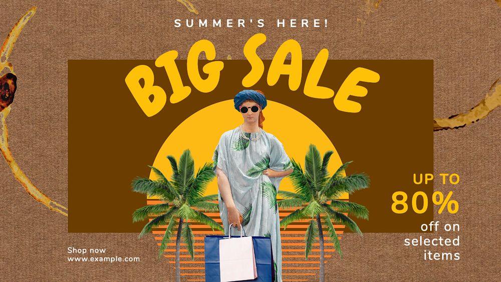 Big sale blog banner template, editable text