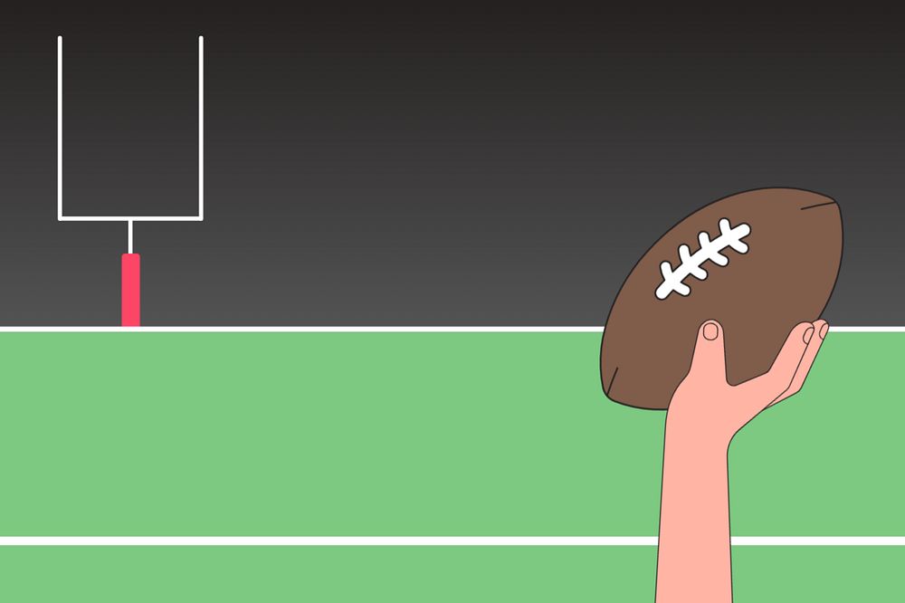 Hand shooting rugby ball background, sports illustration, editable design