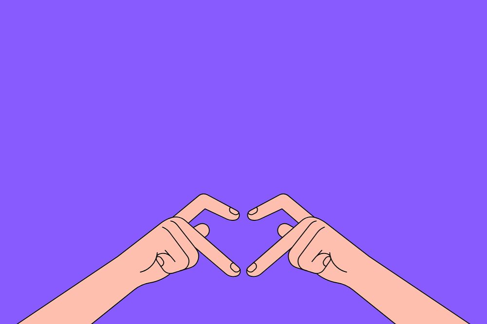 Heart hand gestures background, love sign illustration, editable design