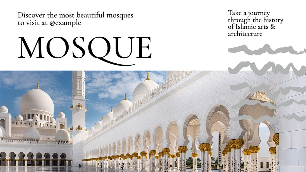 Mosque blog banner template, editable text