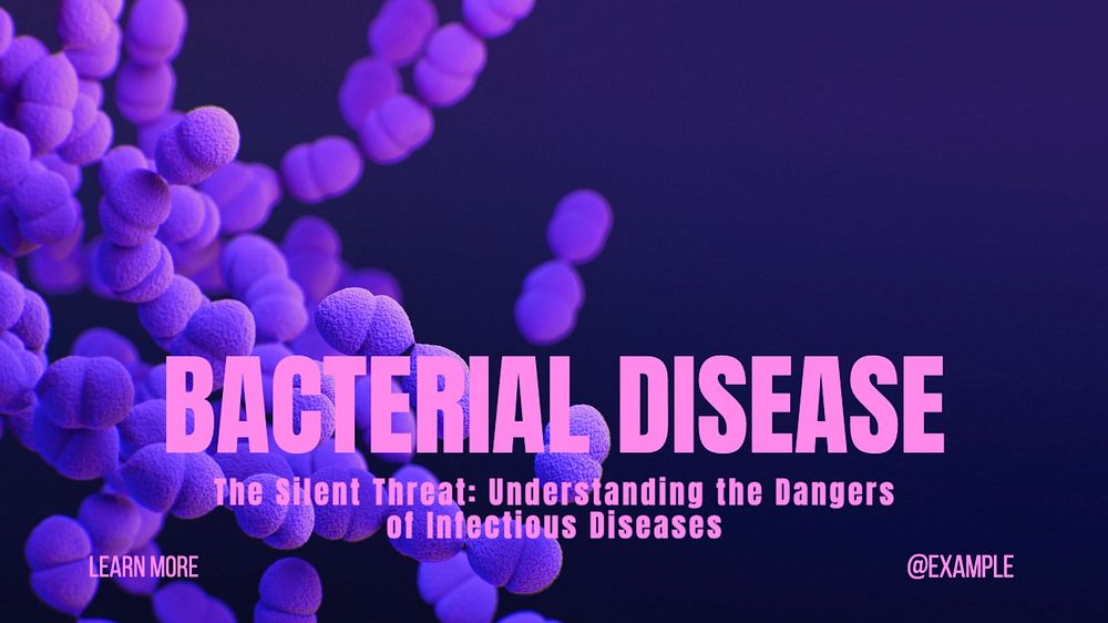 Bacterial disease blog banner template, editable text