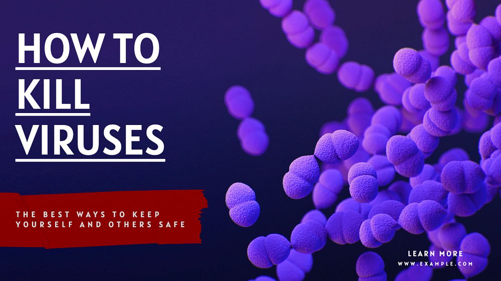 Kill viruses blog banner template, editable text