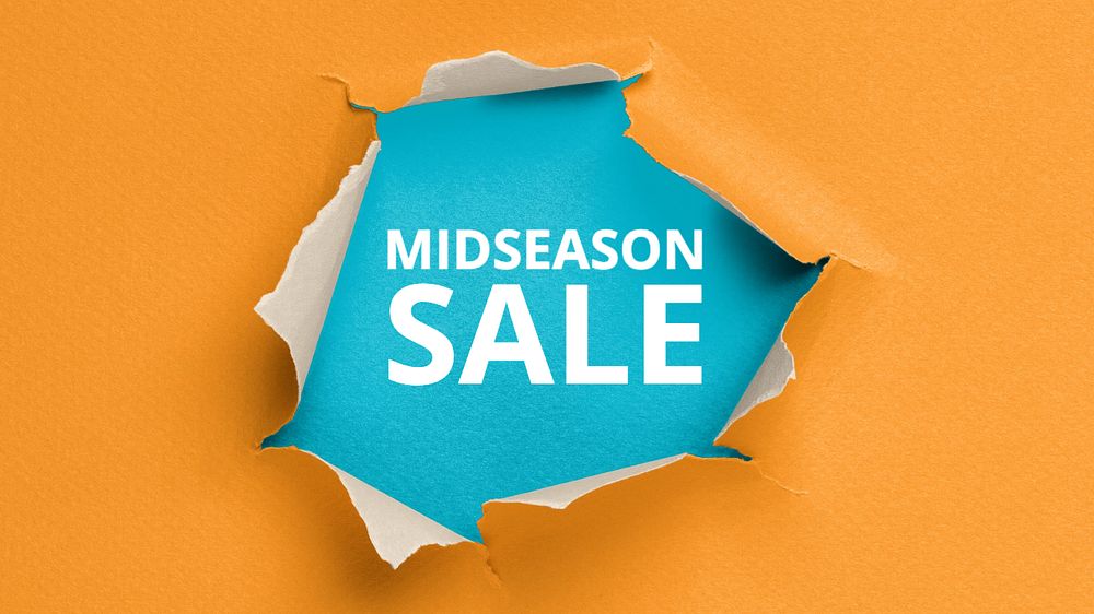 Midseason sale blog banner template, editable text