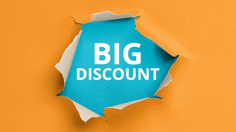 Big discount blog banner template, editable text