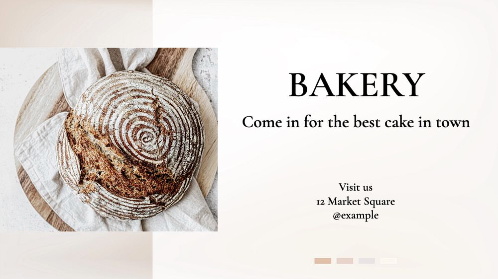 Bakery  blog banner template, editable text