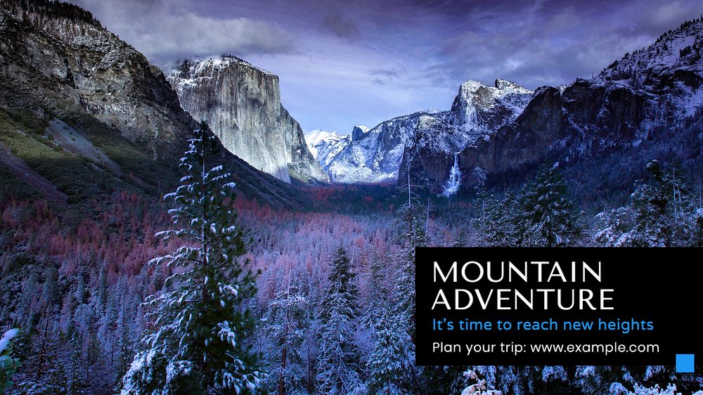 Mountain adventure  blog banner template, editable text