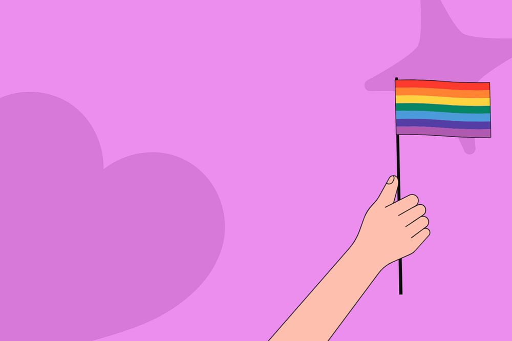 Pride flag background, LGBTQ illustration, editable design