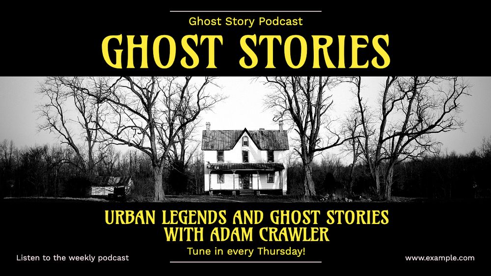 Ghost stories  blog banner template, editable text