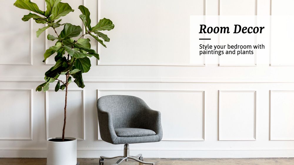 Room decoration  blog banner template, editable text