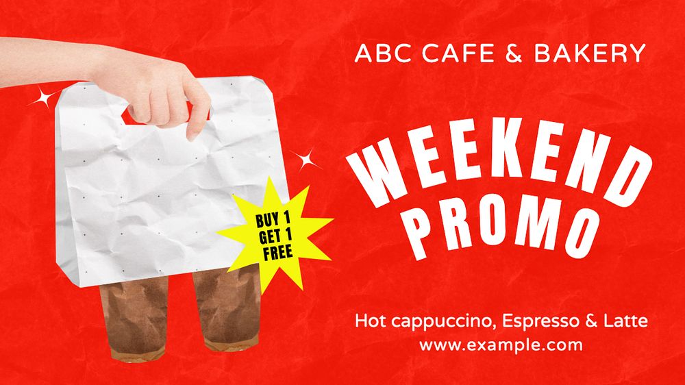 Weekend promotion  blog banner template, editable text