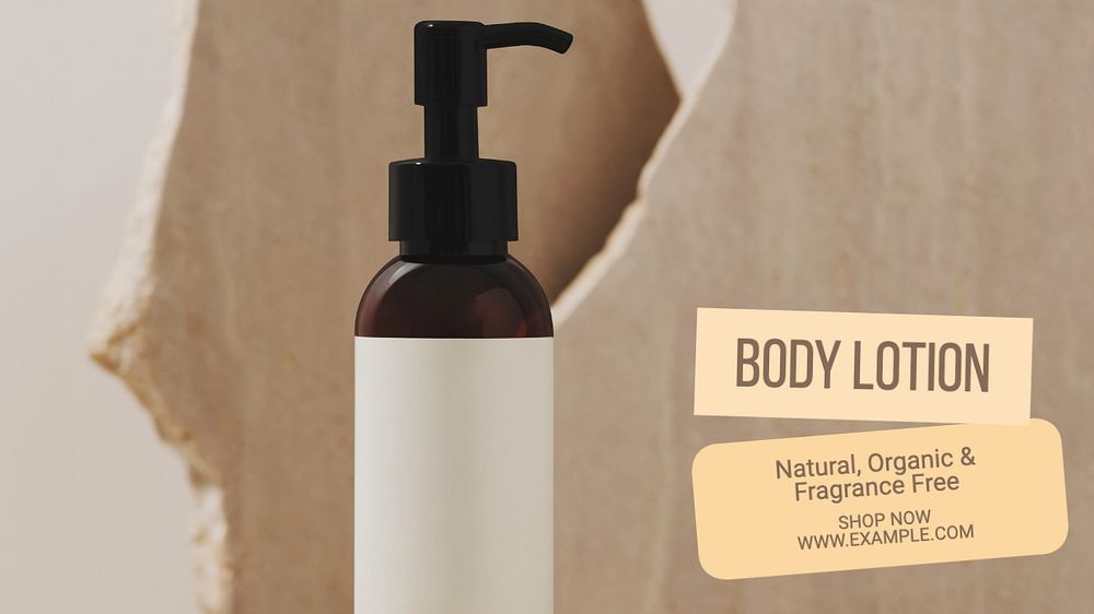 Body lotion  blog banner template, editable text