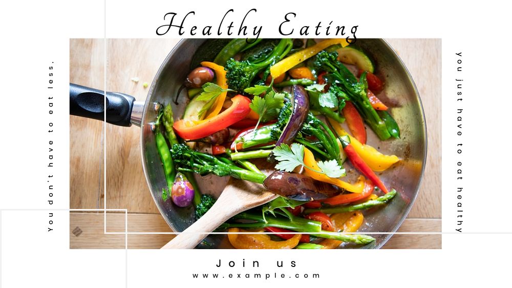 Healthy eating  blog banner template, editable text
