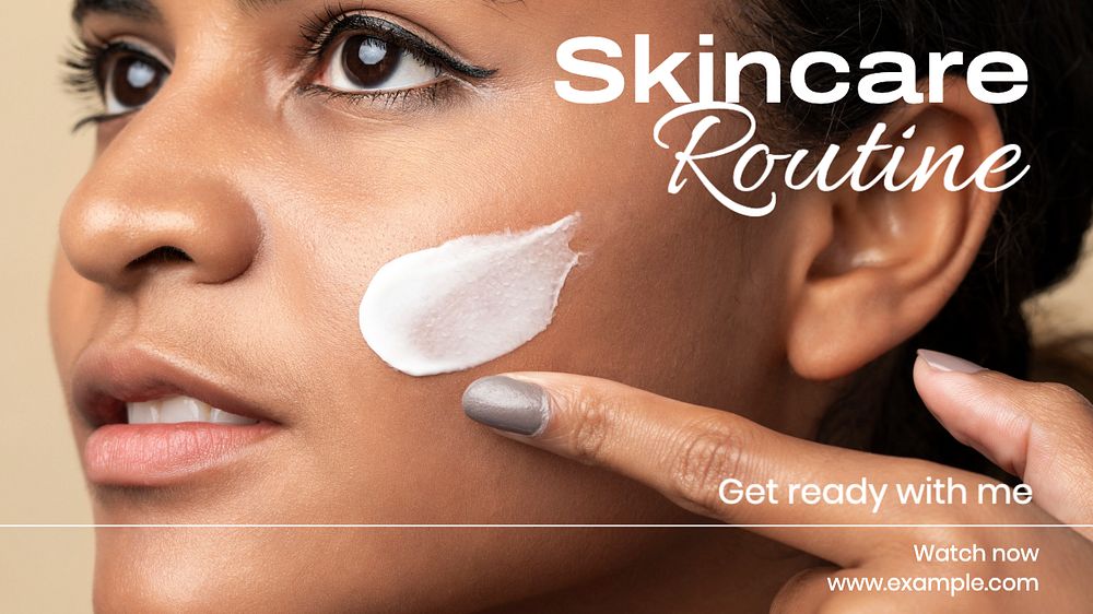 Skincare routine  blog banner template, editable text