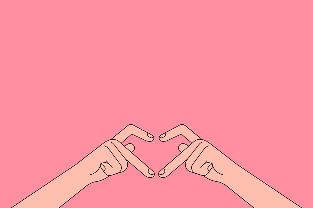 Heart hand gestures background, love sign illustration, editable design
