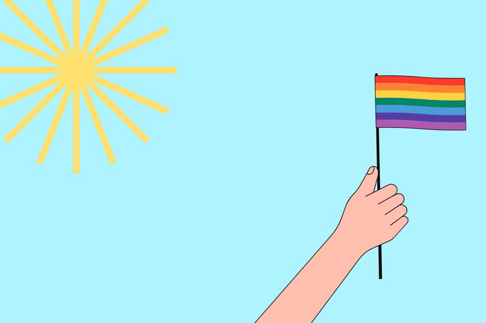 Pride flag background, LGBTQ illustration, editable design