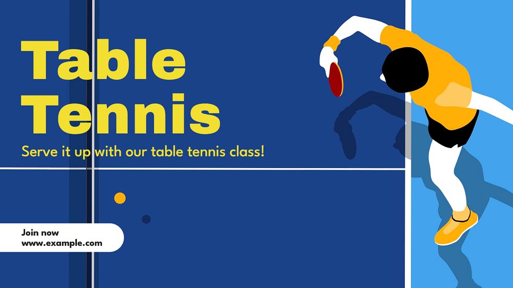 Table tennis blog banner template, editable text