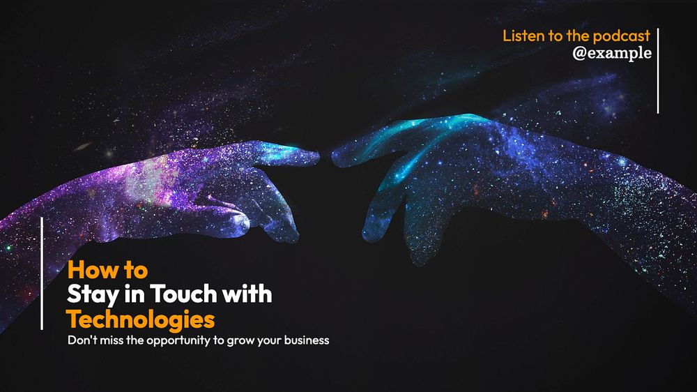 Stay in touch blog banner template, editable text