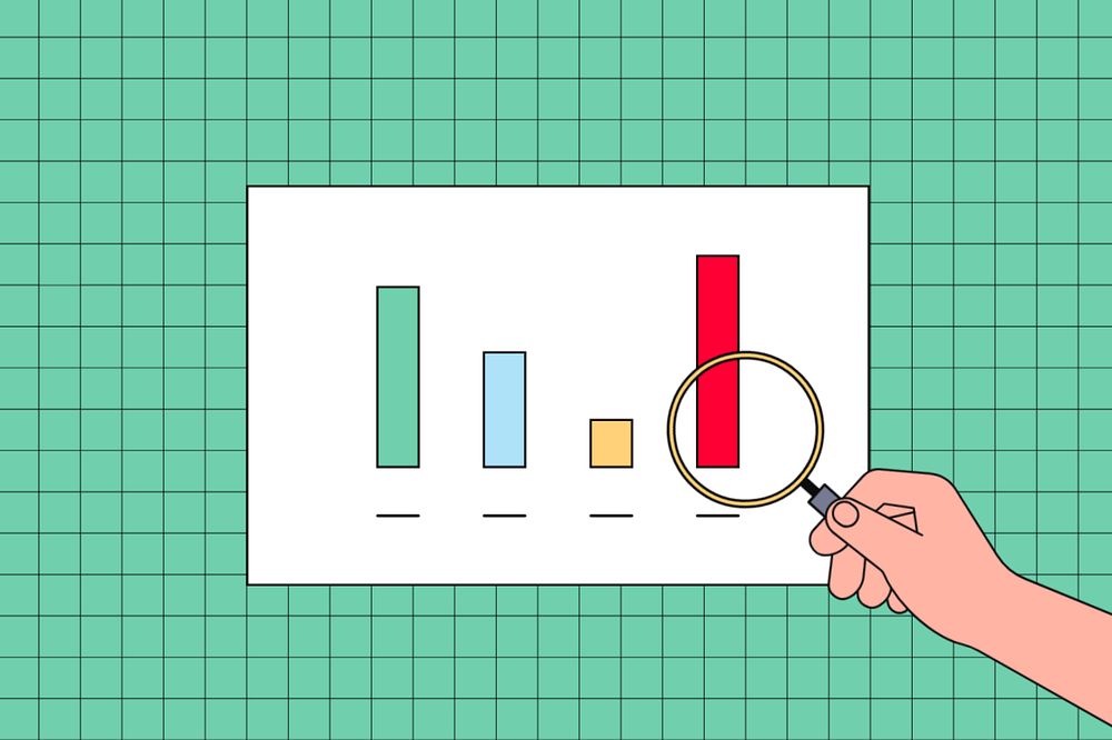 Business analysis background, bar charts illustration, editable design