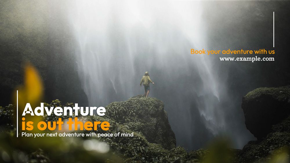 Adventure is out there blog banner template, editable text