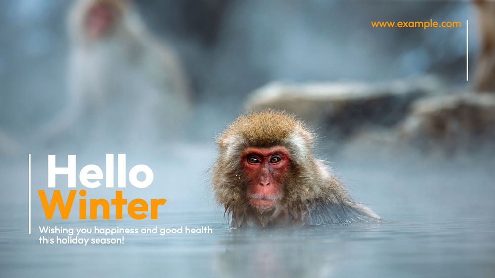 Hello winter wish blog banner template, editable text