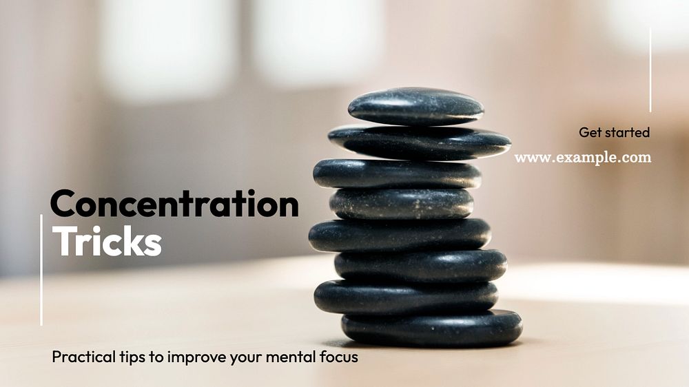 Concentration tricks blog banner template, editable text