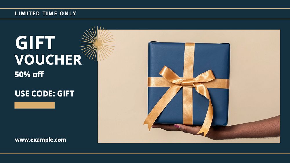 GIft voucher  blog banner template, editable text